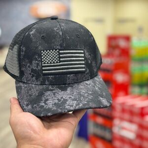Black and Gray American Flag Cap